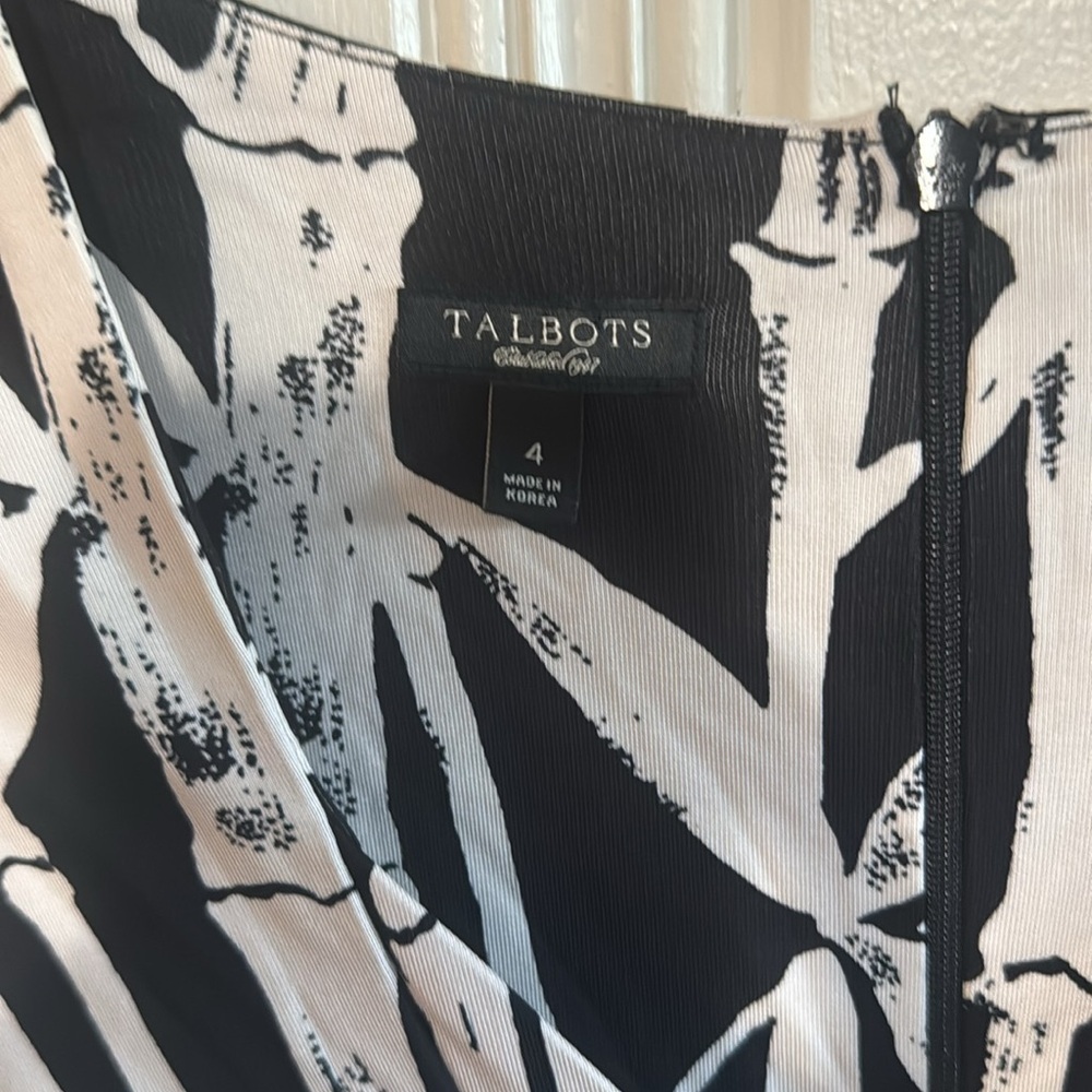 Black & White Midi Dress by Talbots - Size 4 - Picture 4 of 7